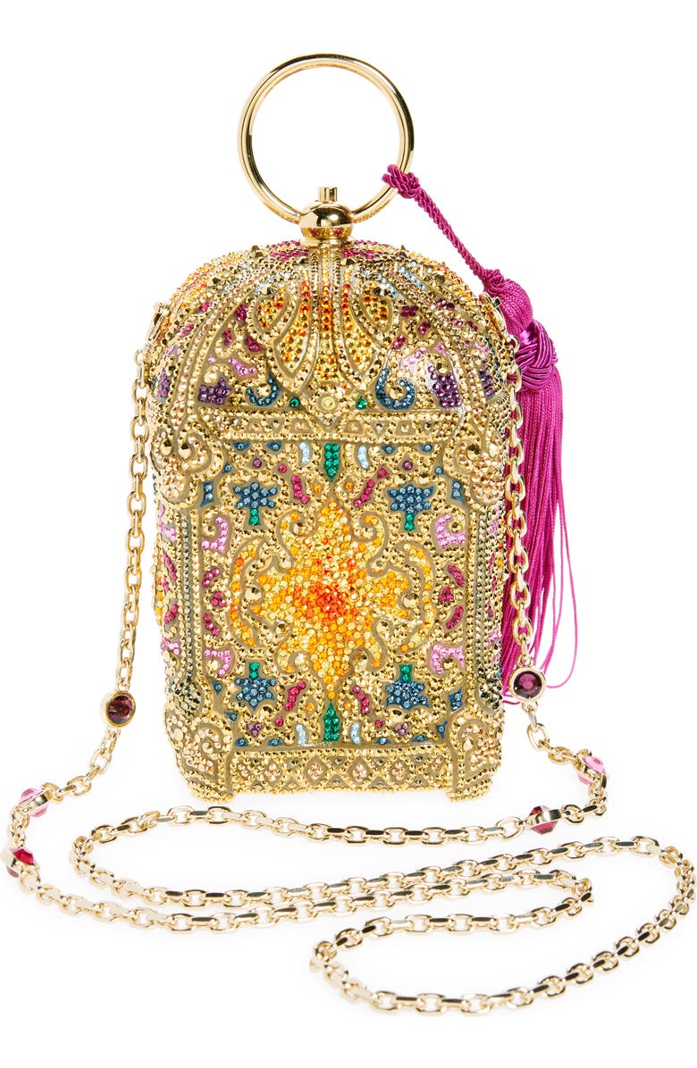 Judith Leiber Lantern Divine Crystal Embellished Clutch, Alternate, color, Champagne Aurum Multi