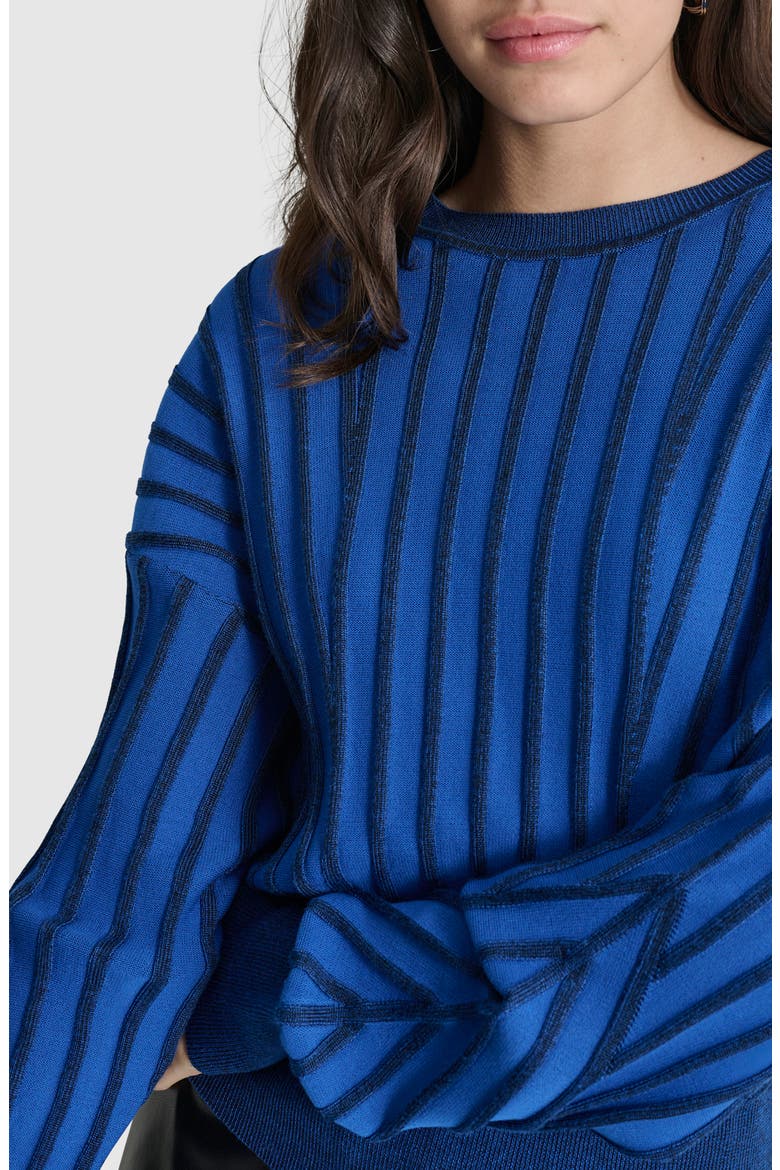 Transfer Stitch Sweater, Alternate, color, LAPIS BLUE/ BLACK