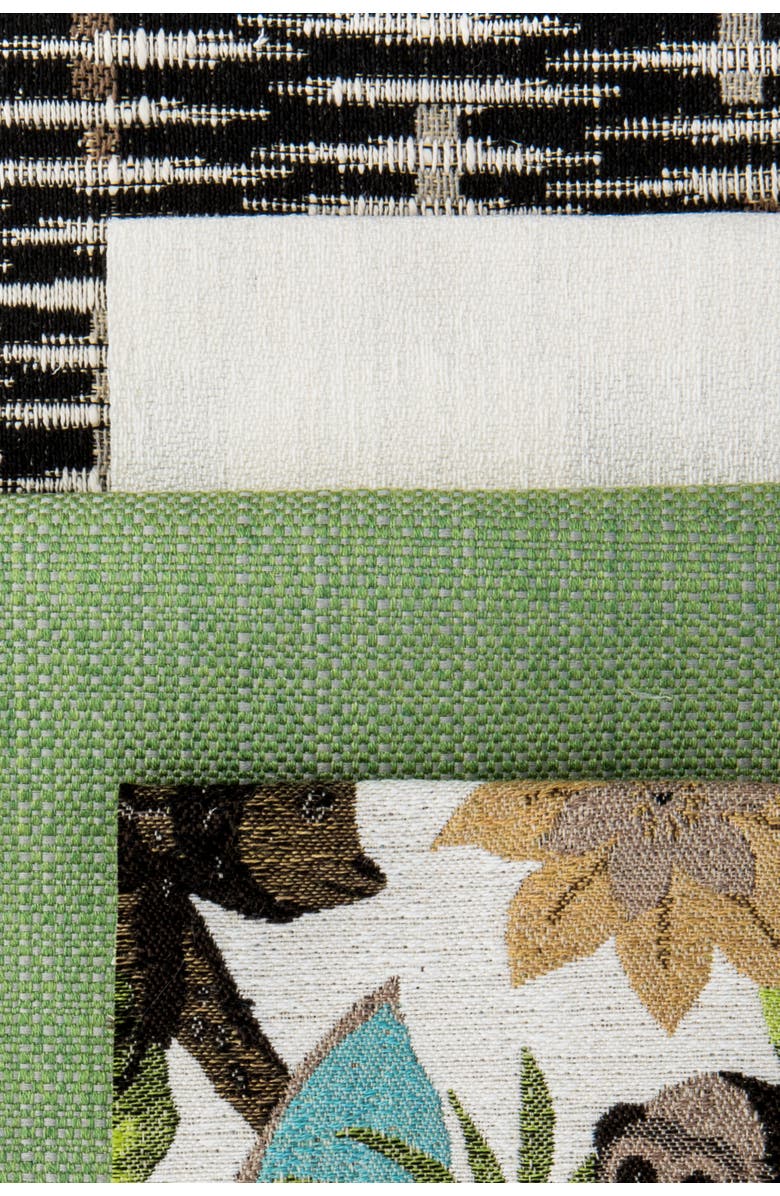 Elaine Smith Monteverde Panelled With Tassels Indoor & Outdoor Woven Accent Pillow, Alternate, color, Multi