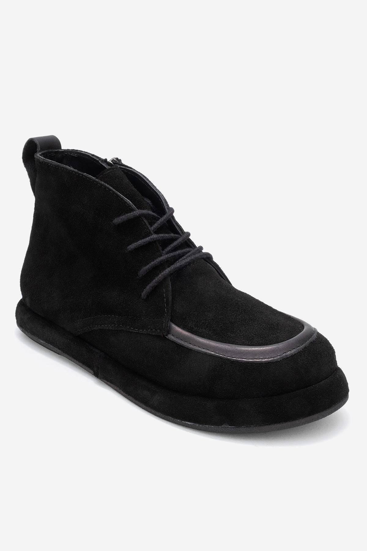 Forever & Always Shoes Martas Leather Zip Boot, Main, color, Black Suede