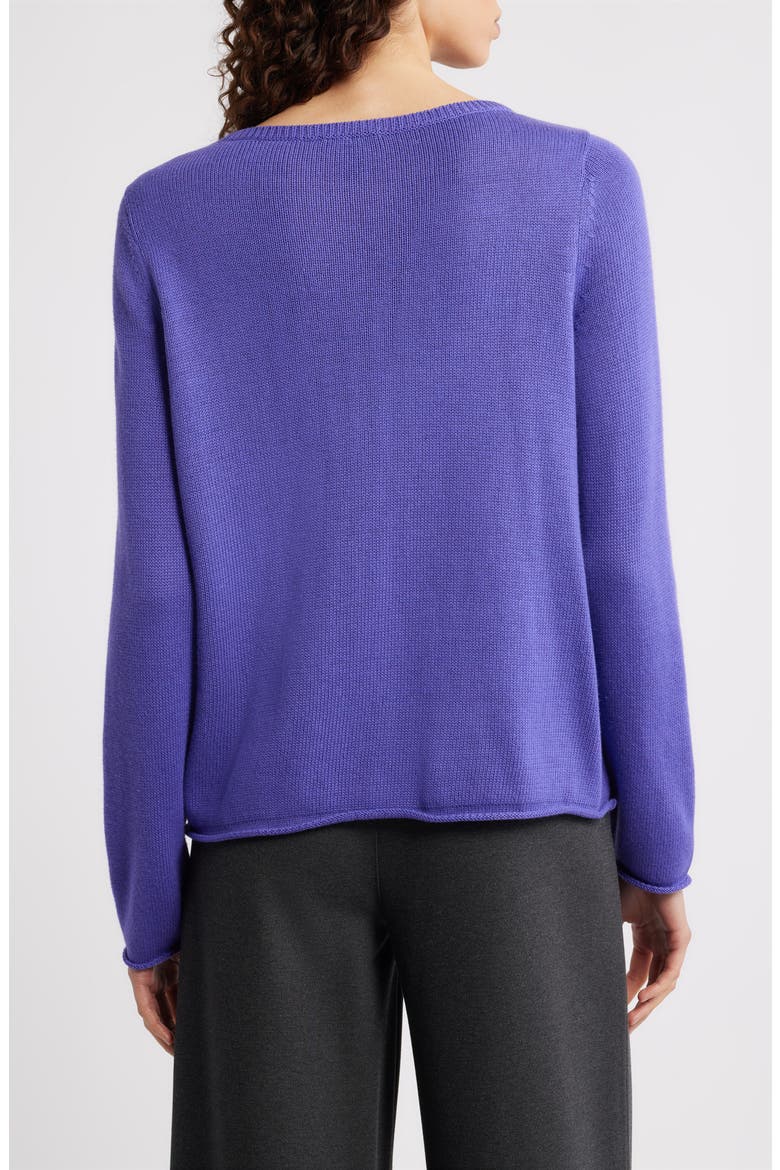 Bateau Neck Cotton Blend Sweater, Alternate, color, ULTRAVIOLET