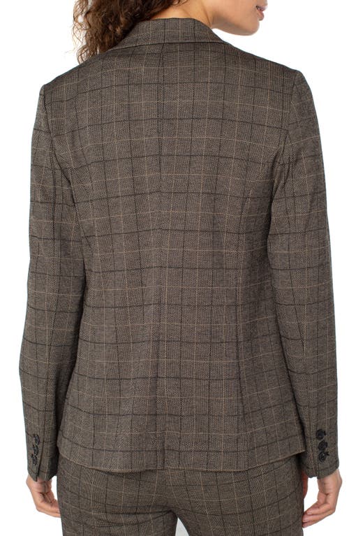 Liverpool Los Angeles Fitted One-button Plaid Blazer In Gray