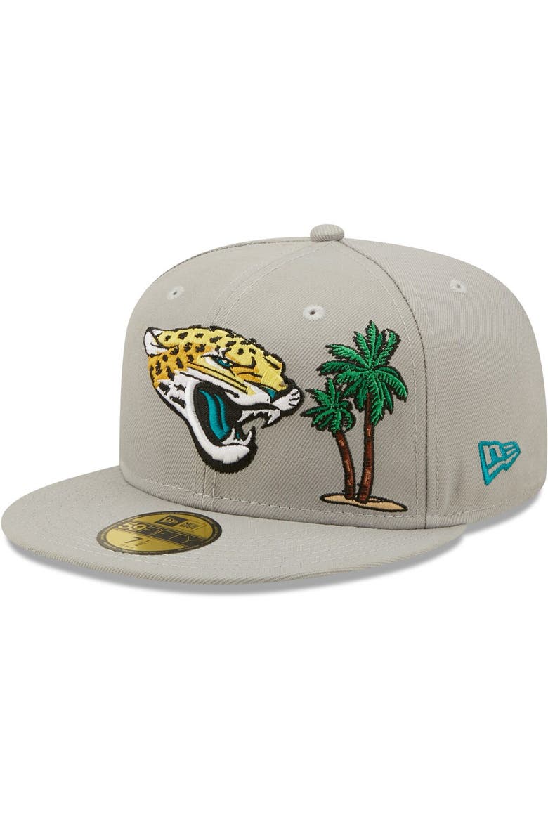 Men's New Era Gray Jacksonville Jaguars City Describe 59FIFTY Fitted Hat, Main, color, Gray