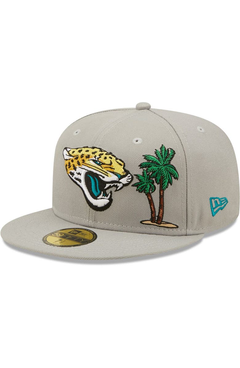 New Era Men's New Era Gray Jacksonville Jaguars City Describe 59FIFTY Fitted Hat, Main, color, Gray