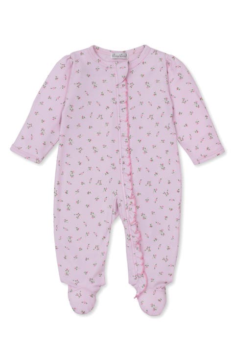 Floral Ruffle Edge Pima Cotton Footie (Baby)