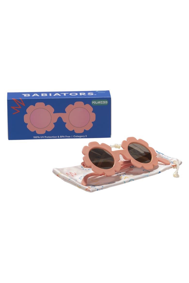 Kids' Peachy Keen Polarized Flower Sunglasses, Alternate, color, PEACHY KEEN