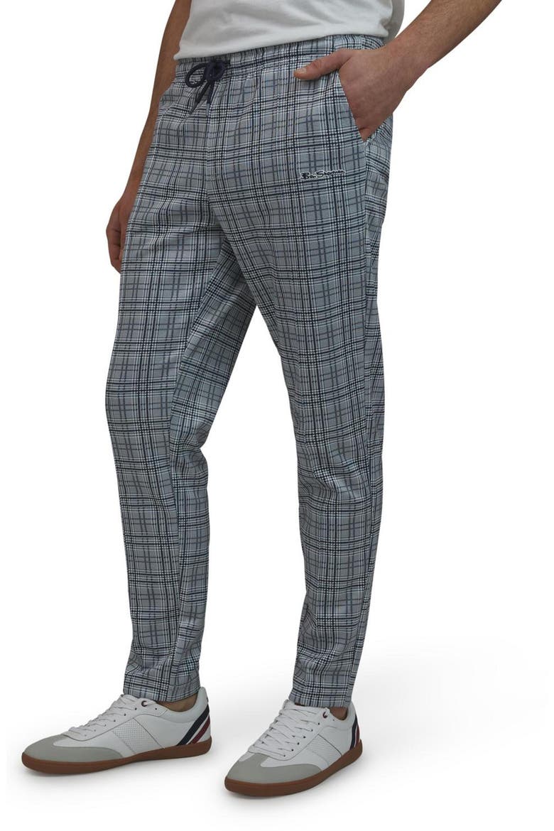 Glen Plaid Track Pants, Alternate, color, GREY