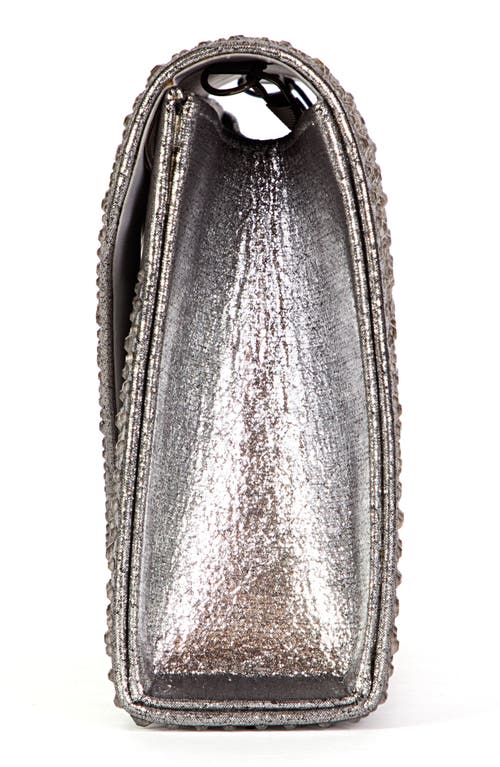 Lady Couture Rhinestone Envelope Clutch In Pewter