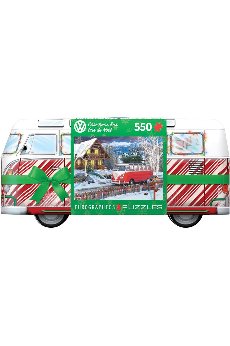 Puzzle Tin Christmas Bus 550 Piece, Main, color, Multicolored