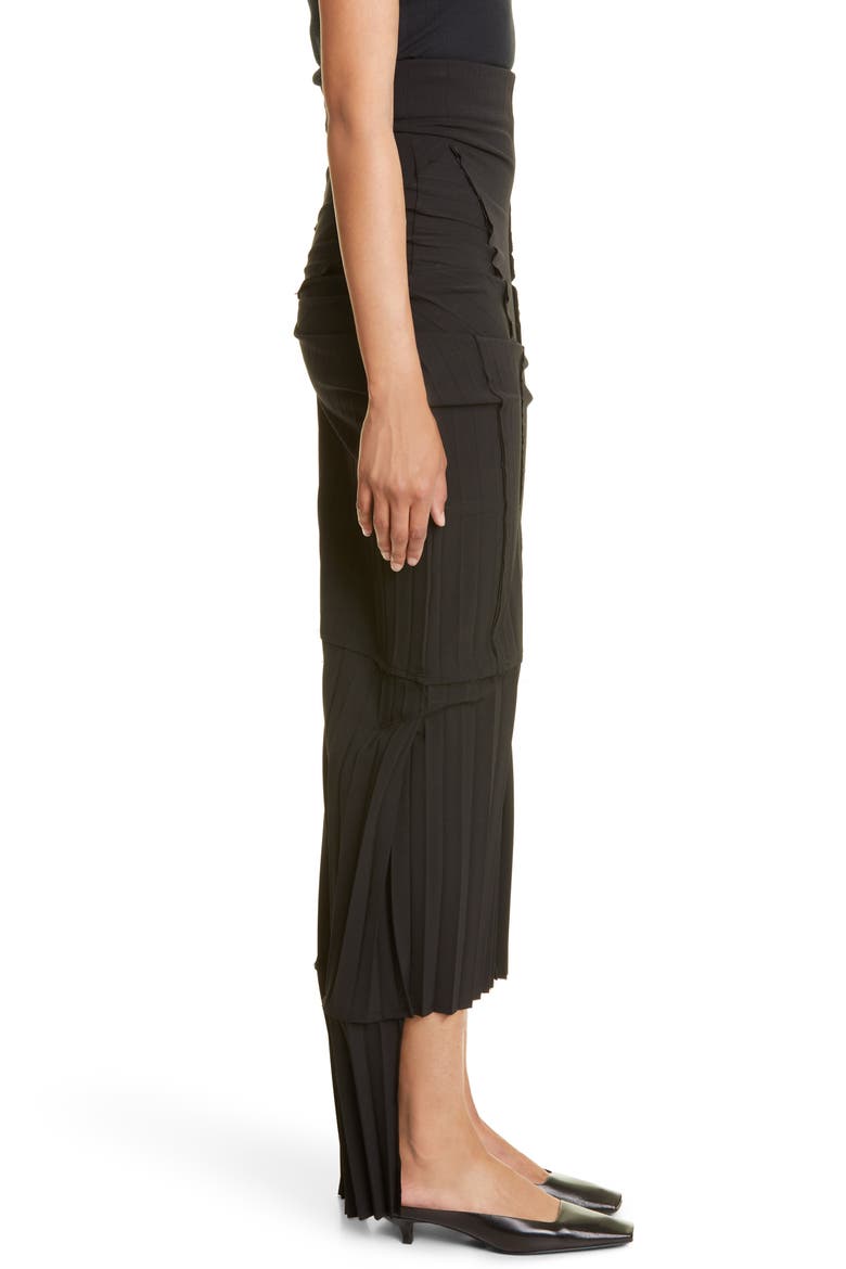 Patched Raw Seam Pencil Skirt, Alternate, color, BLACK