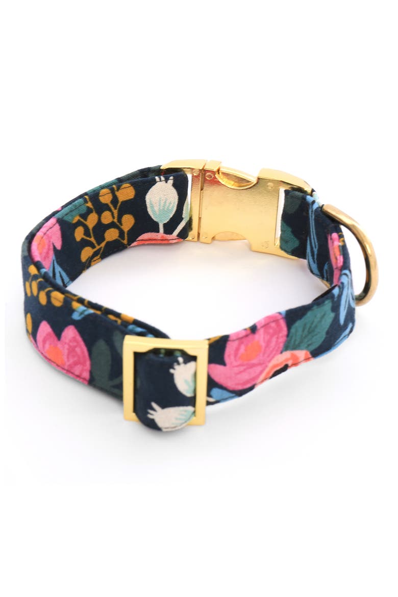 Rosa Floral Dog Collar, Alternate, color, NAVY FLORAL