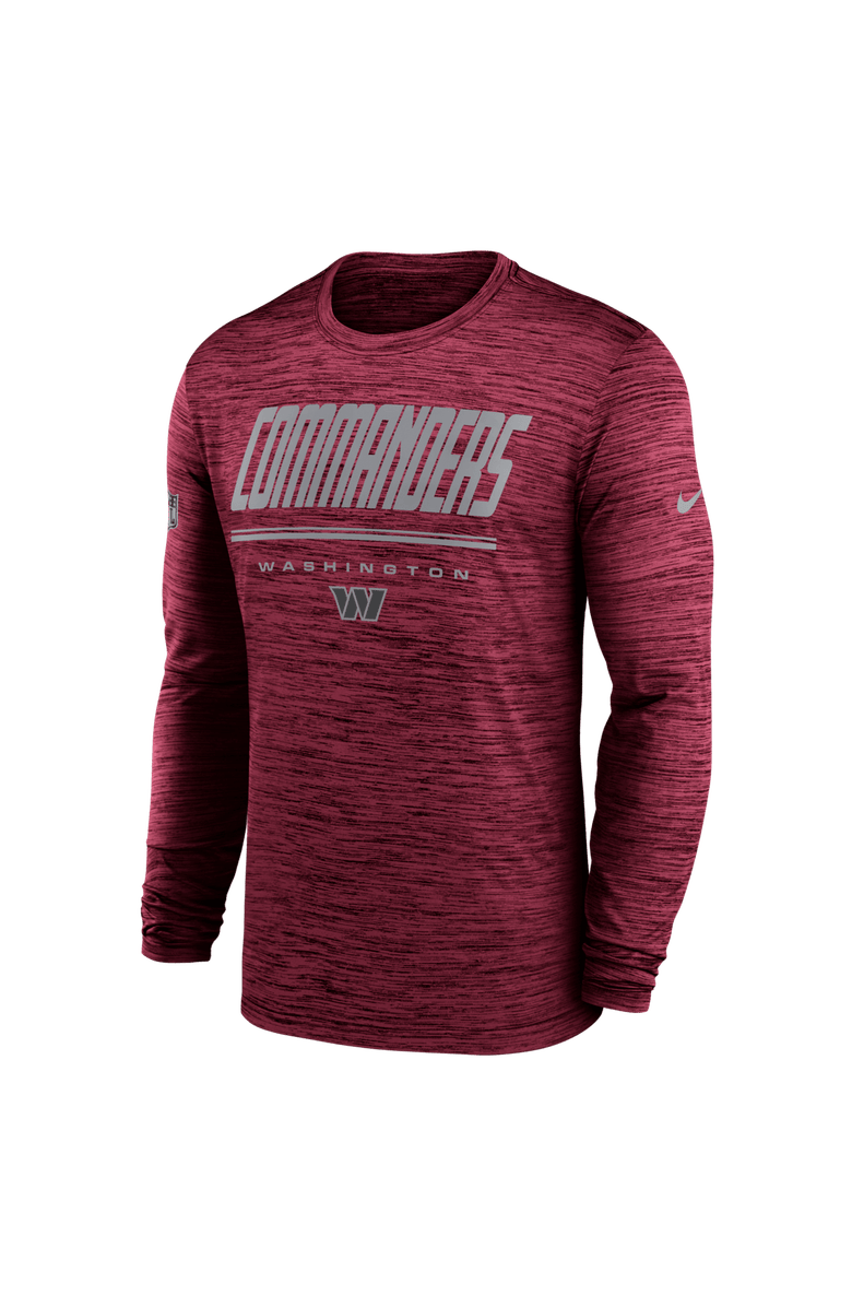 Nike Men's Nike Burgundy Washington Commanders Sideline Offensive Transition Velocity Dri-FIT Long Sleeve T-Shirt, Alternate, color, Burgundy