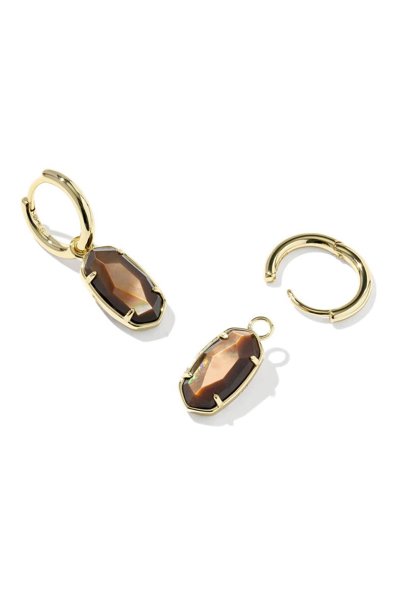 Elle Huggie Hoop Earrings, Alternate, color, GOLD BROWN MOTHER OF PEARL