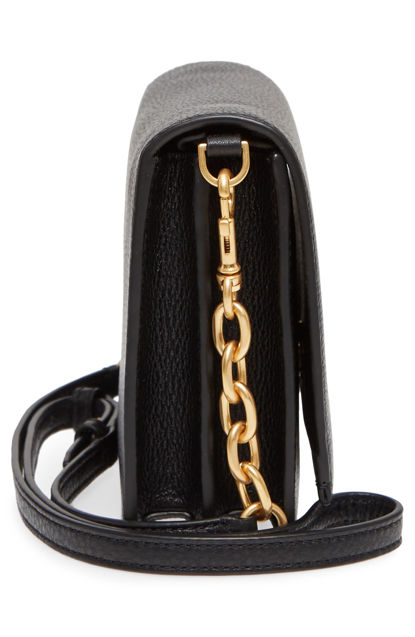 Georgia Pebble Leather Shoulder Bag, Alternate, color, BLACK