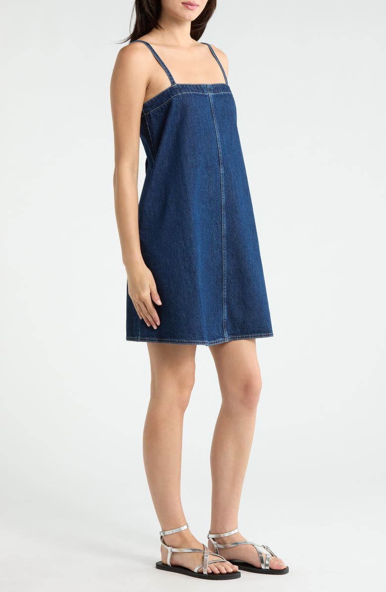 Madewell Denim A-Line Dress, Alternate, color, Bright Rinse Wash