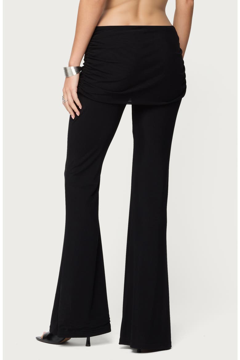 Halli Foldover Waist Skirted Pants, Alternate, color, BLACK