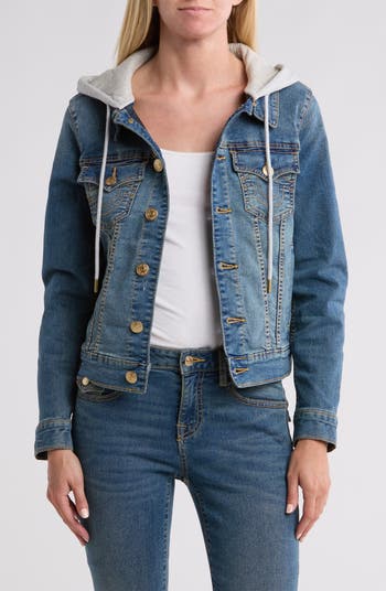 True Religion Relaxed Denim Trucker Hooded Jacket True Religion Relaxed Denim Trucker Hooded Jacket