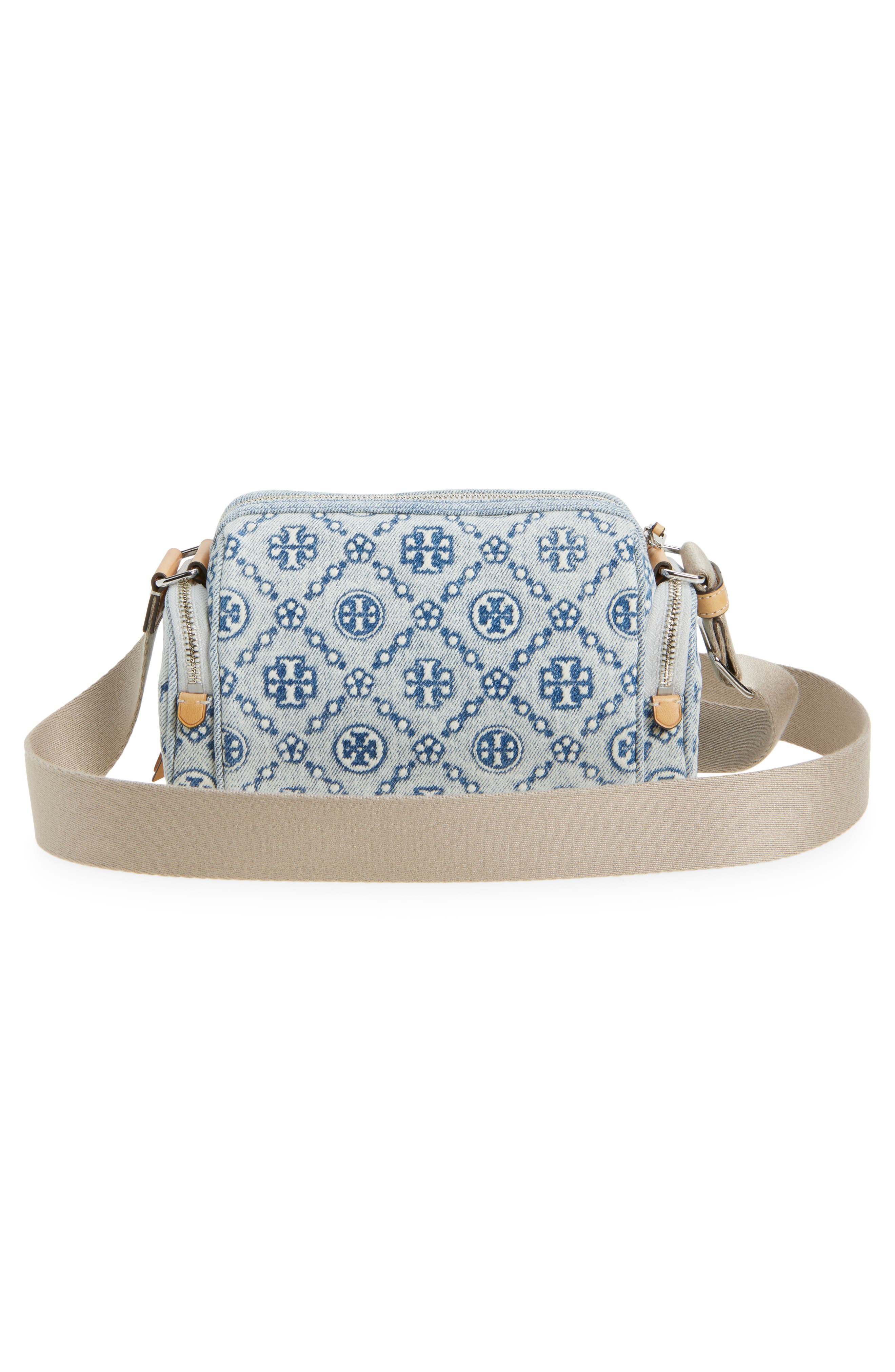 Tory Burch T Monogram Denim Pocket Crossbody Bag, Alternate, color, Powder Blue