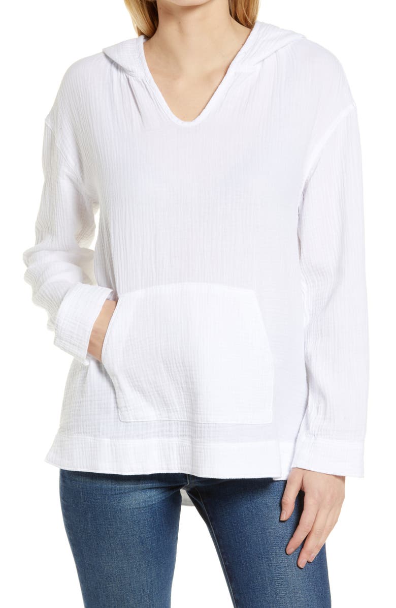 Caslon<sup>®</sup> Double Gauze Hoodie, Main, color, 