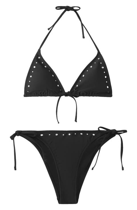 Studded Triangle Two-Piece Swimsuit
