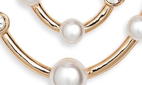 Vince Camuto Orbital Faux Pearl & Crystal Drop Earrings In Gold