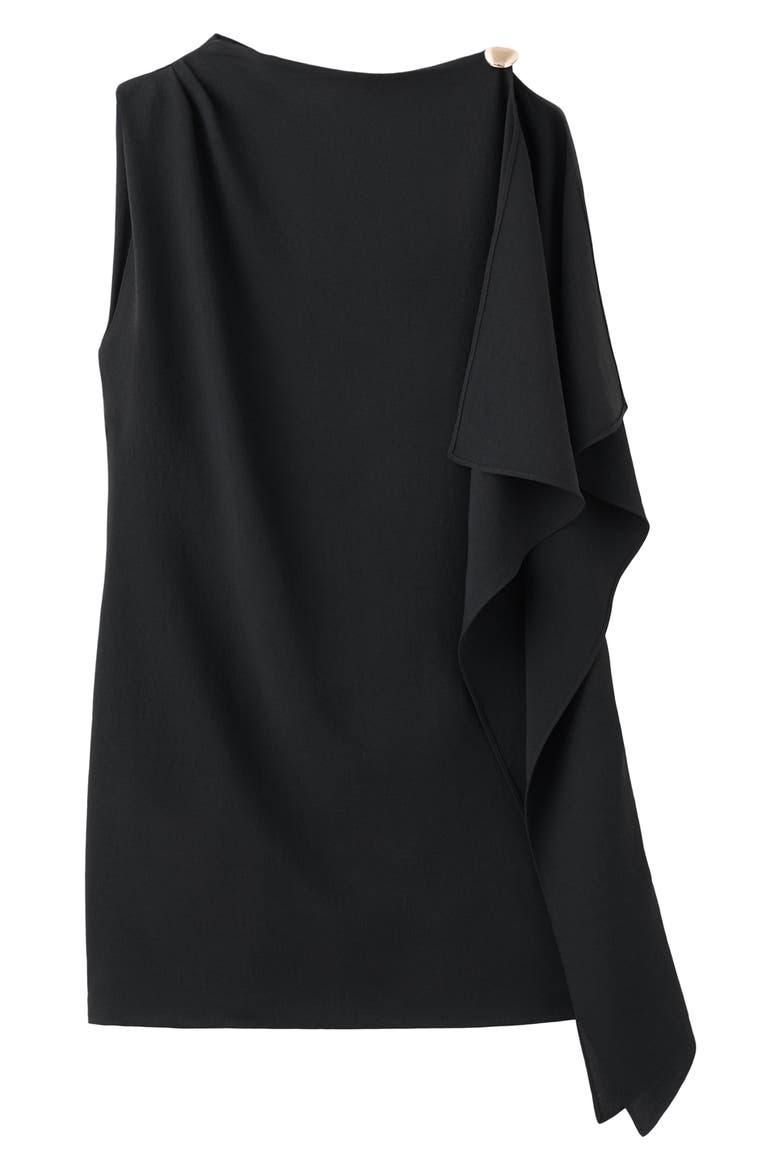 Asymmetric Minidress, Alternate, color, BLACK