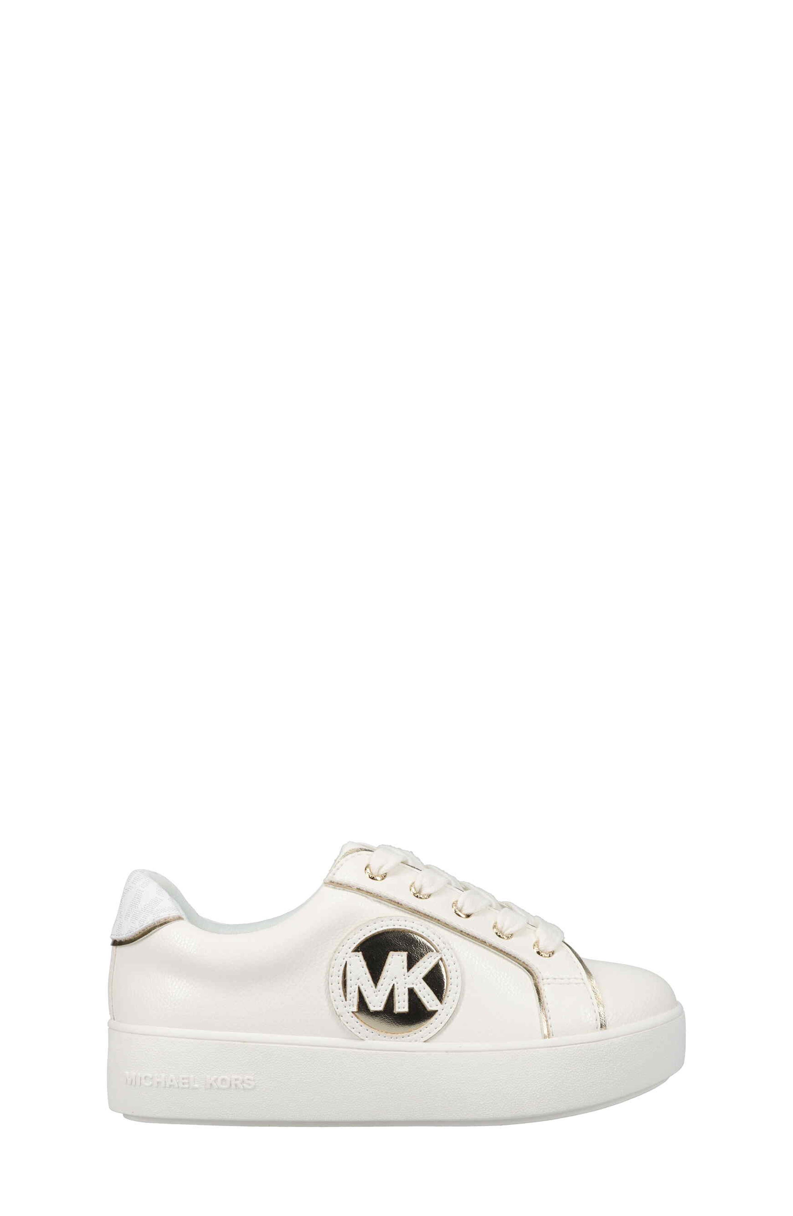 MICHAEL Michael Kors Kids
 Jordana Poppy Platform Sneaker, Alternate, color, White/ Gold