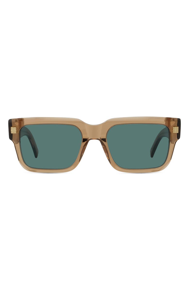 Givenchy GV Day 53mm Square Sunglasses, Main, color, Shiny Light Brown / Green