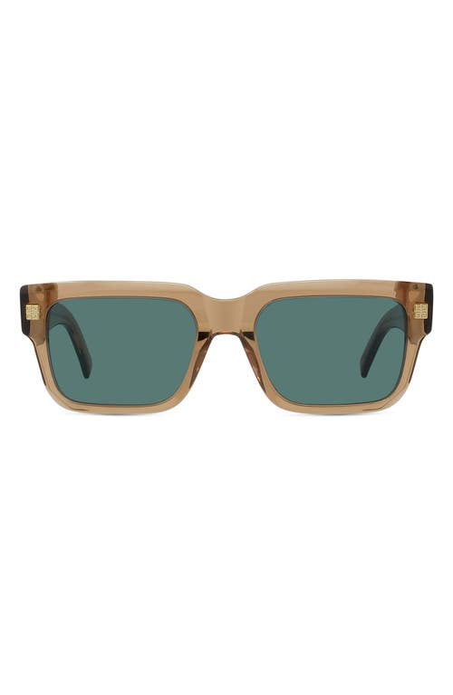 Givenchy Gv Day 53mm Square Sunglasses In Shiny Light Brown/green