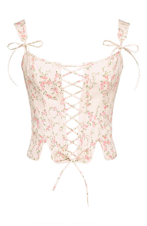 Shop House Of Cb Leila Lace-up Front Corset Top