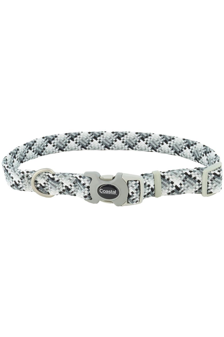 Active Woven Reflective Dog Collar, Large, 1 Inch, Adjustable, Main, color, Gray