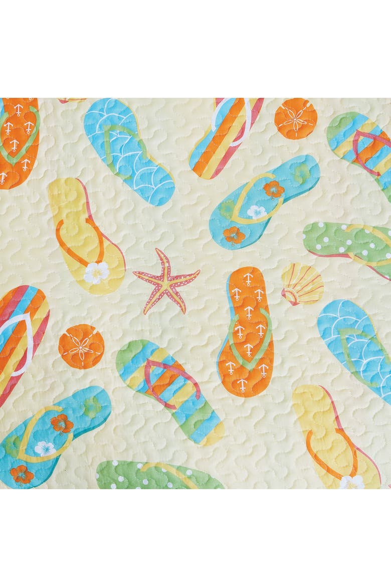 Sunny Splash Flip Flops Quilt Set, Alternate, color, Yellow