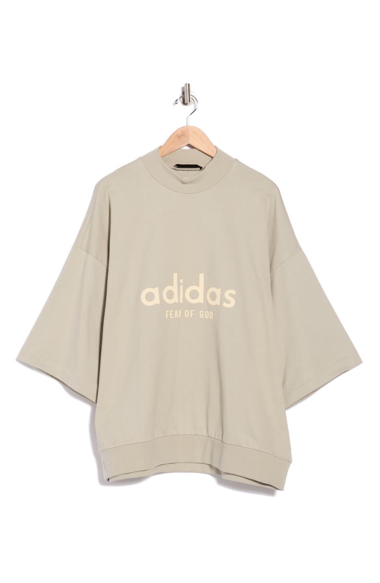 adidas Athletics Three-Quarter Sleeve Graphic T-Shirt, Main, color, Sesame