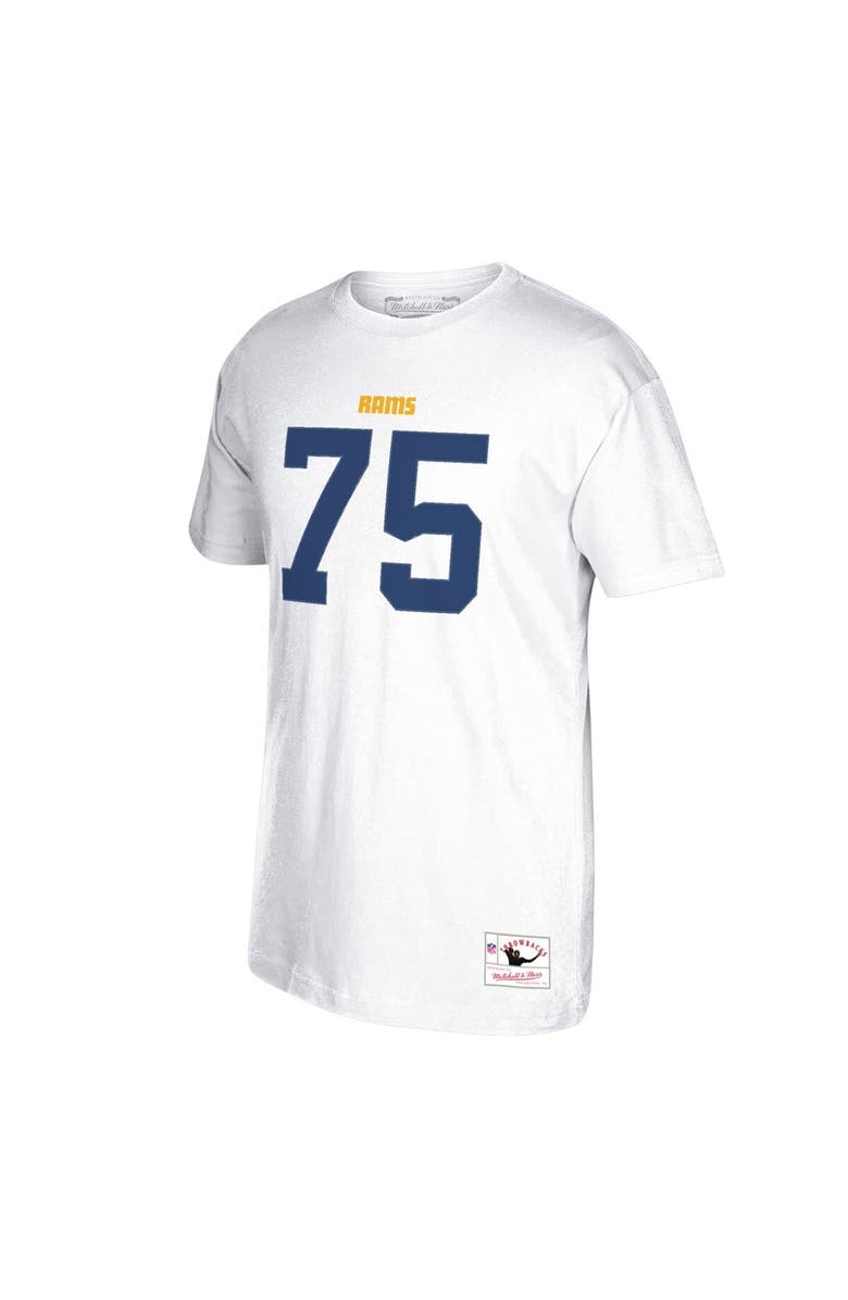 Mitchell & Ness Men's Mitchell & Ness Deacon Jones White Los Angeles Rams Retired Player Logo Name & Number T-Shirt, Alternate, color,