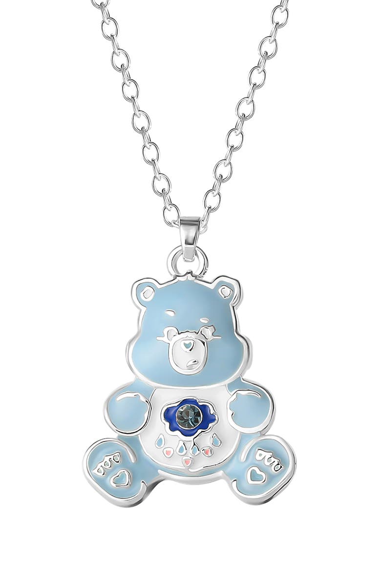 Care Bears® Cubic Zirconia & Enamel Charm Bracelet & Stud Earrings Set, Alternate, color, BLUE AND WHITE
