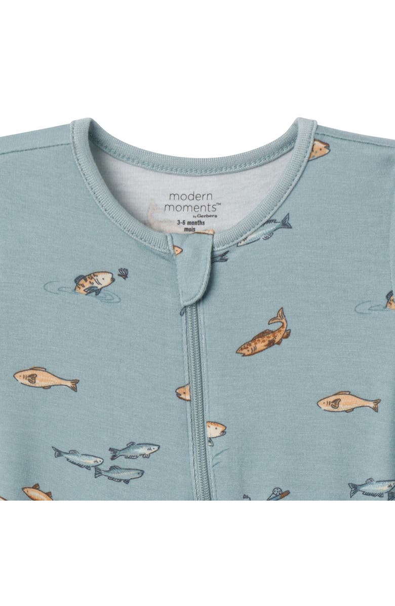 Modern Moments<sup>™</sup> by Gerber 2-Pack Baby Boys Medium Teal Fishing Footless Coveralls, Alternate, color, Fishing