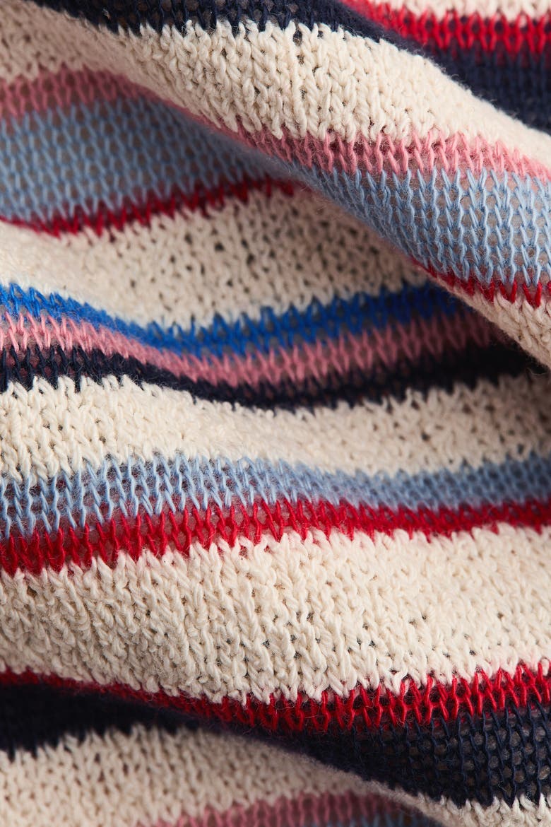 Long-sleeved Knit Top, Alternate, color, Light beige/striped