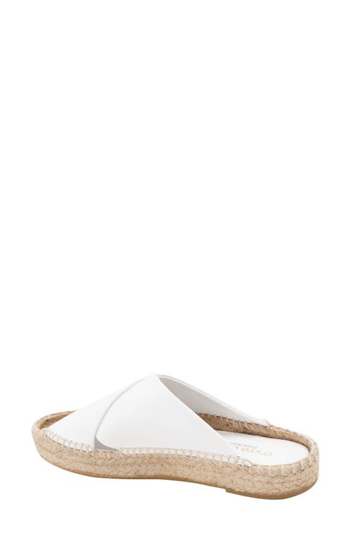 Andre Assous Estelle Espadrille Platform Slide Sandal In White