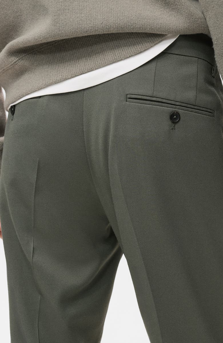 MANGO Regular Fit Pleated Pants, Alternate, color, Dark Green