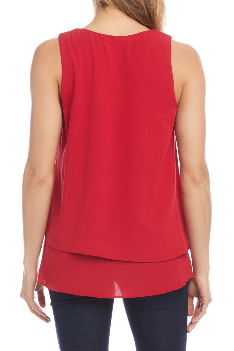V-Neck Layered Asymmetrical Tank, Alternate, color, RED