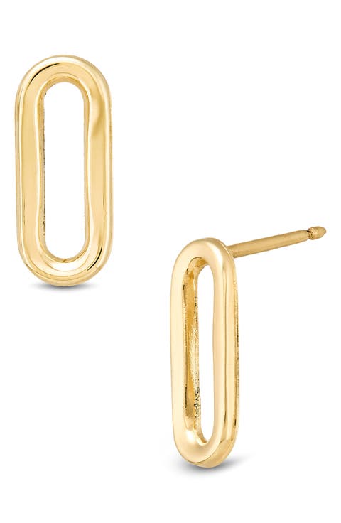 Small Paper Clip Stud Earrings