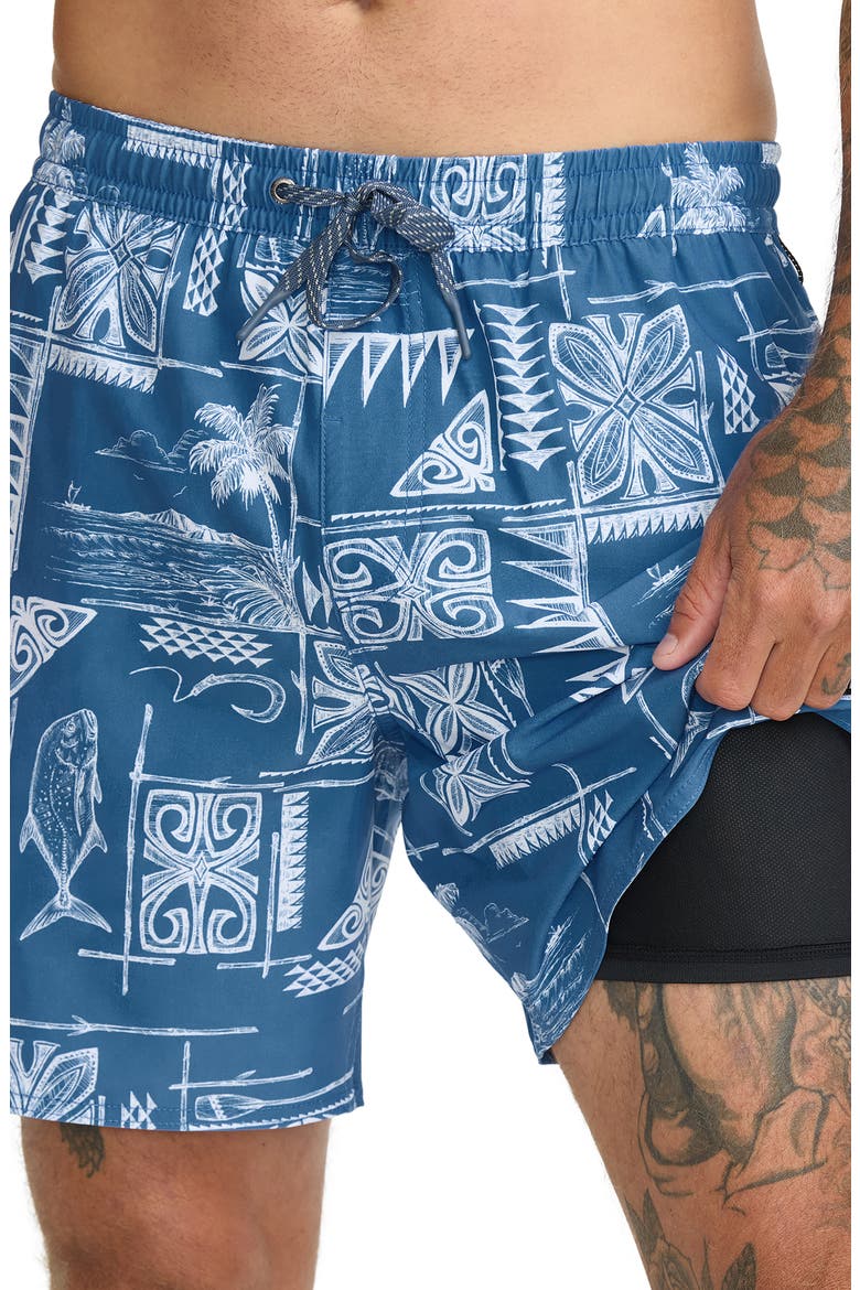 Mix Pack Print Swim Trunks, Alternate, color, FEDERAL BLUE