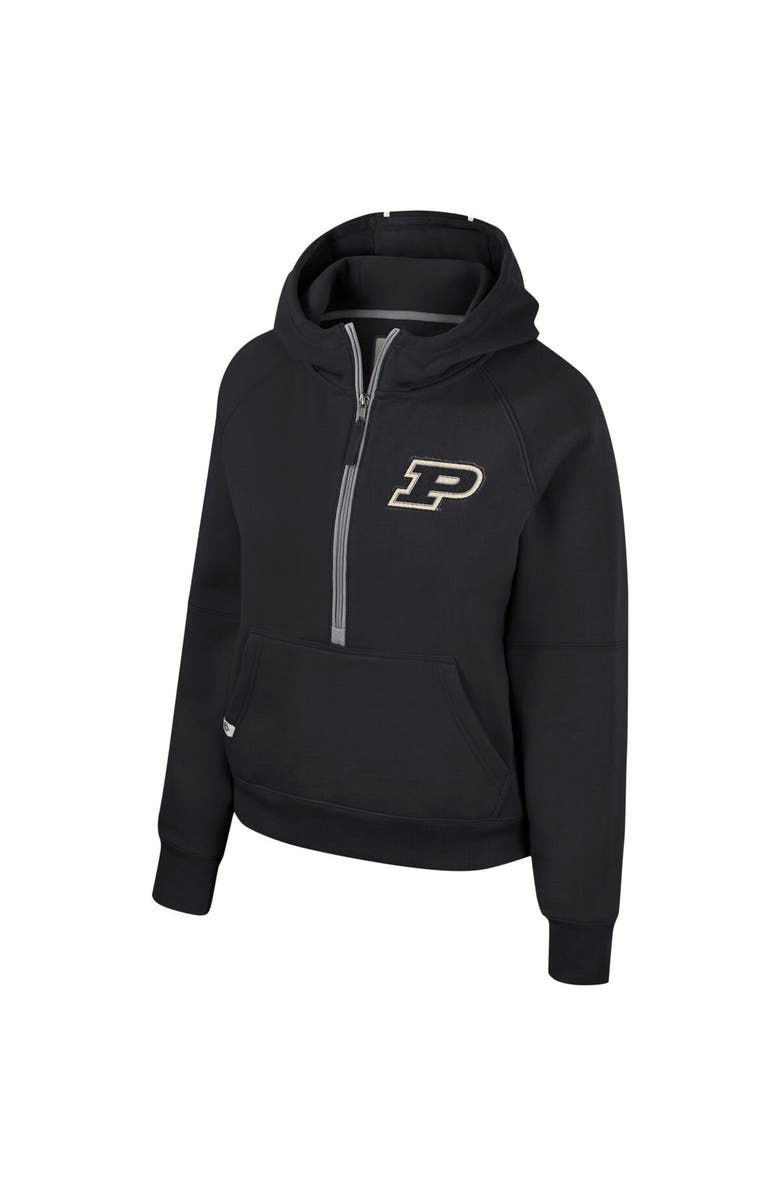 COLOSSEUM Women's Colosseum Black Purdue Boilermakers Margo Raglan Half-Zip Hoodie, Alternate, color, 