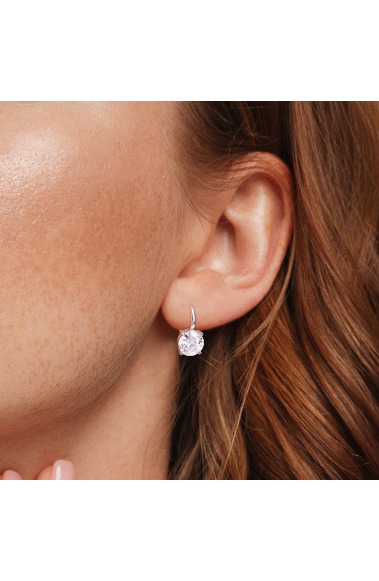 Julianna B. Moissanite Drop Earrings 10k White Gold, Alternate, color, 