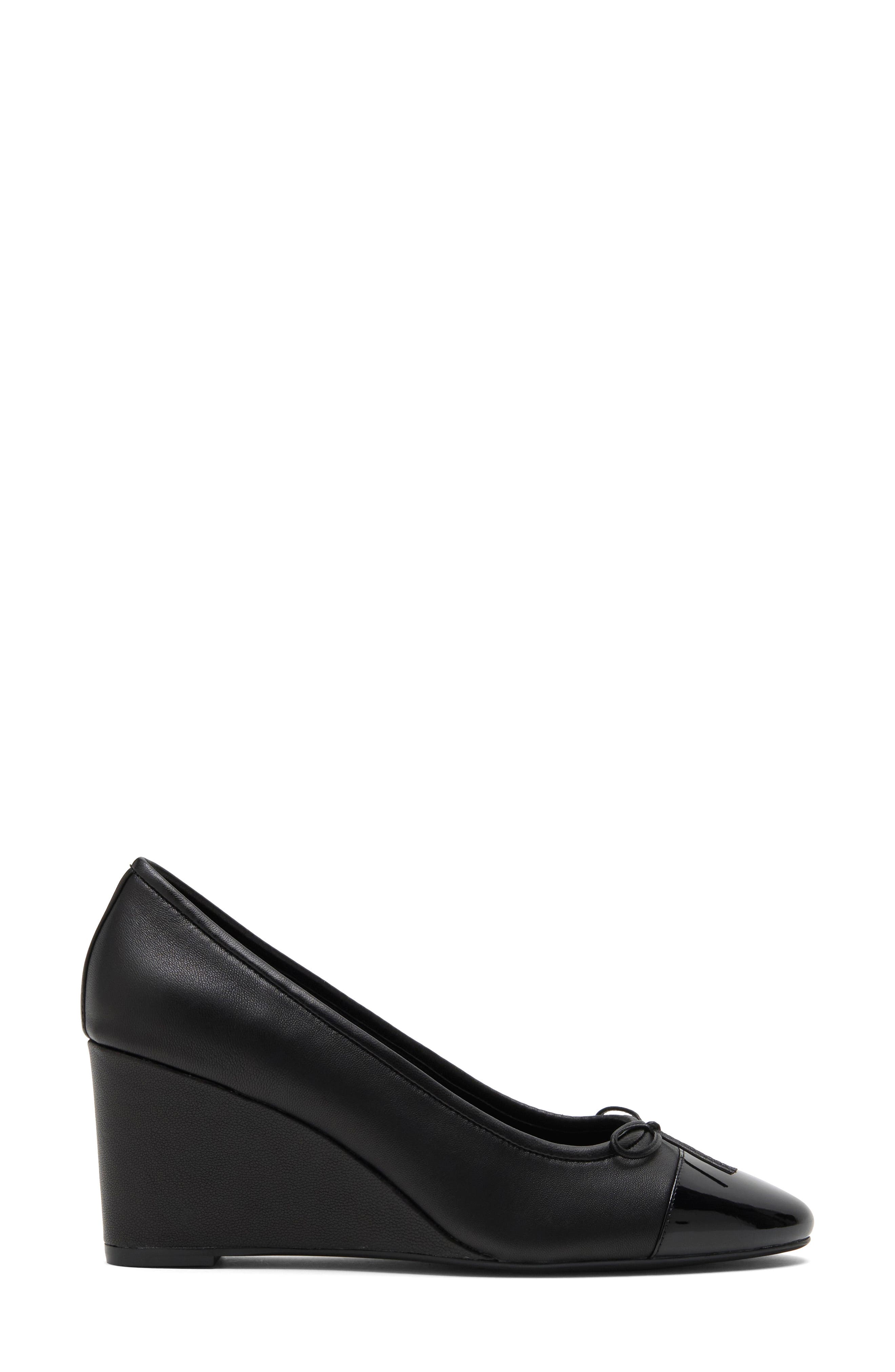 Shopping Wedge Pump, Alternate, color, BLACK BLACK PATENT