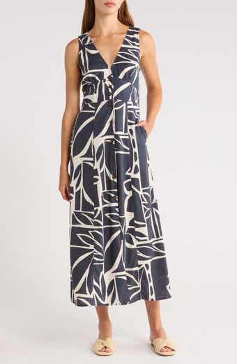Marine Layer Camila Printed Sleeveless Hemp Blend Maxi Dress