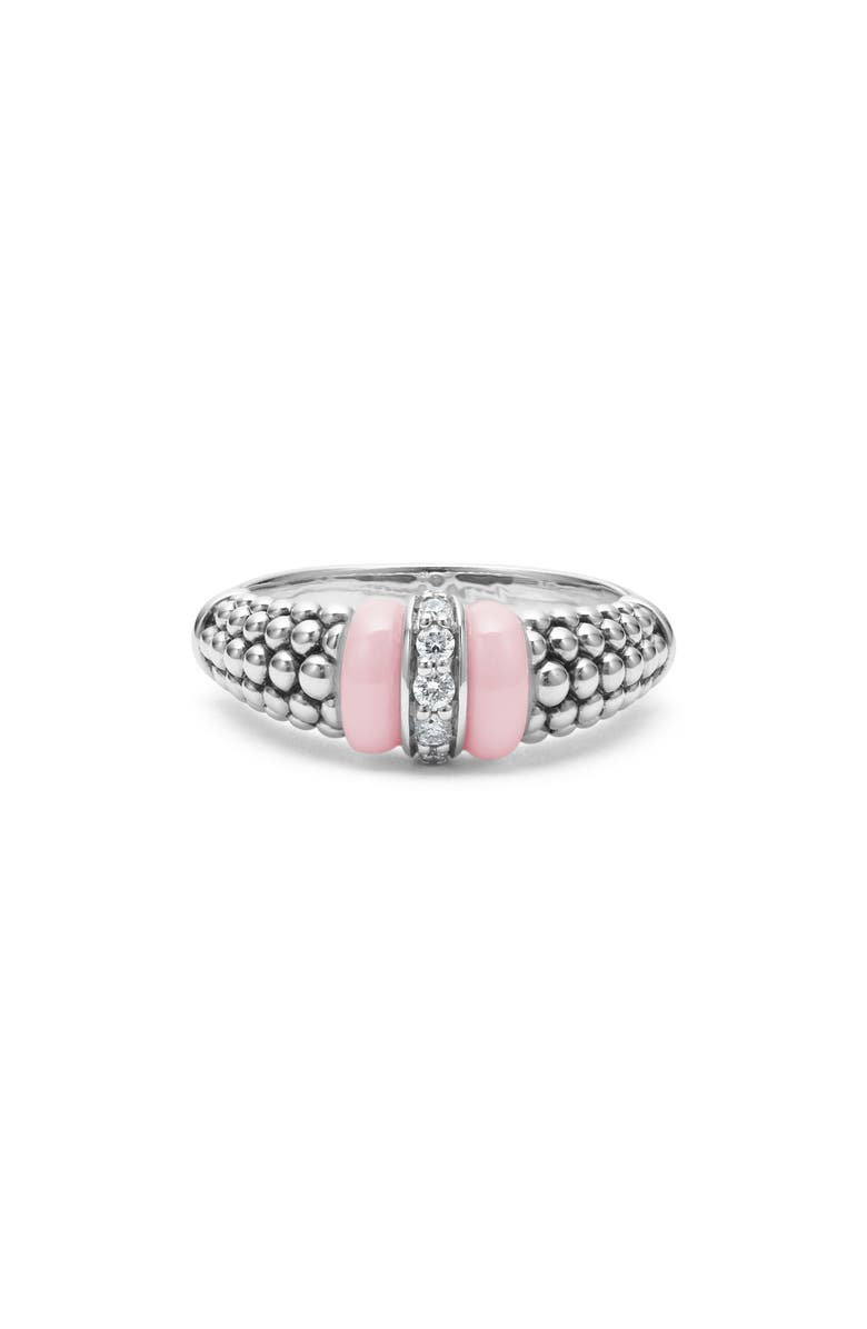 LAGOS Pink Caviar Diamond Ceramic Ring, Main, color, Pink