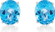 Frankie & Zoe Swiss Blue Topaz Stud Earrings