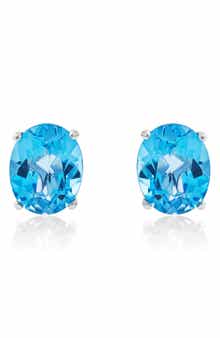 Frankie & Zoe Swiss Blue Topaz Stud Earrings