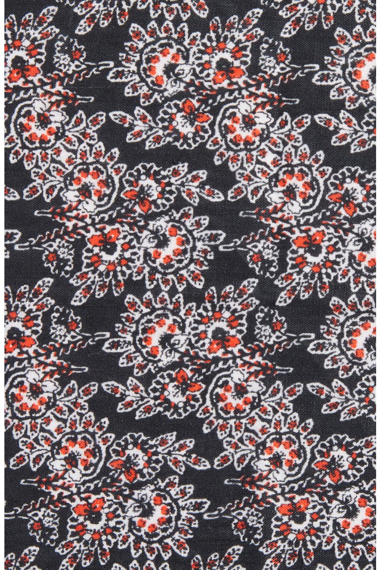 Print Linen Pocket Square, Alternate, color, BLACK